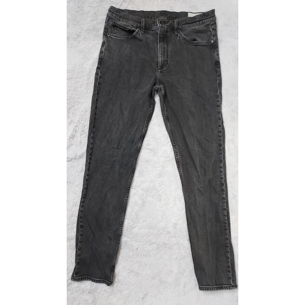 Rag & Bone Jeans Mens 34x32 Fit 2 Slim Washed Faded Black Cotton Stretch Casual